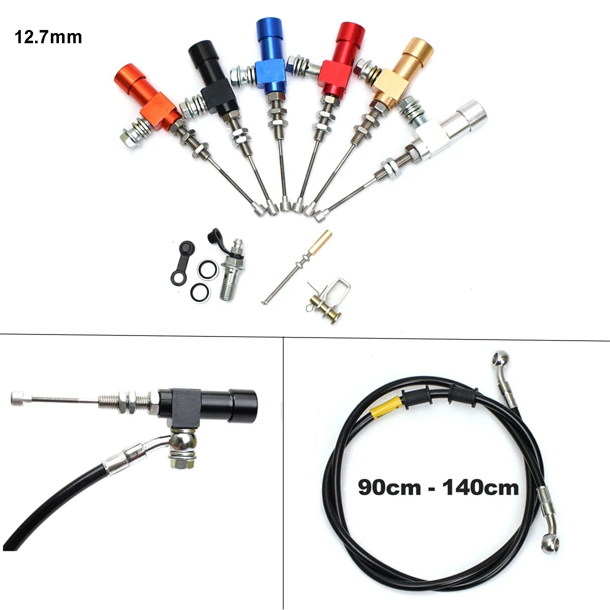 12.7mm Piston Motorcycle Hydraulic Clutch Master Cylinder Rod Brake Pump M10x1.25mm CNC Aluminum For Motocross Dir Bike Motos