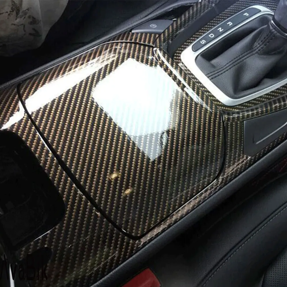 20/50cm x152cm High Glossy 2D Gold Carbon Fiber Vinyl Car Wrap Film with Air Release Self Adhesive Decal Sticker Car Accessories