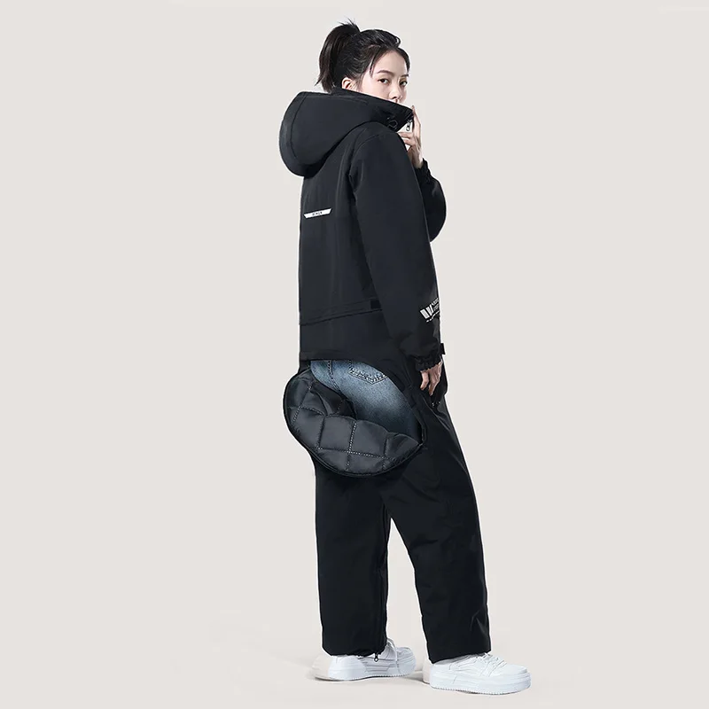 Motorcycle Riding Winter Coldproof Clothing Winter Fashion Waist Designwarm Cotton Jumpsuit Thickened Waterproof Snowmobile Suit
