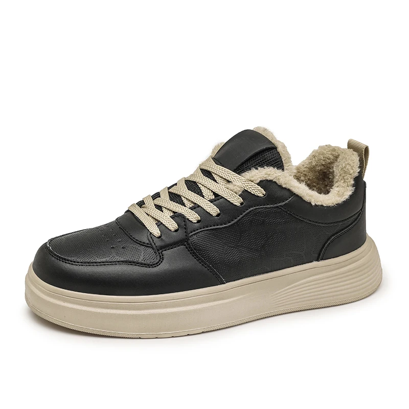 

Men's Warm Casual Flat Shoes Men's Fashion Retro Flat Boots for Men Cotton Shoes Comfortable Retro Men's Leather Casual Shoes