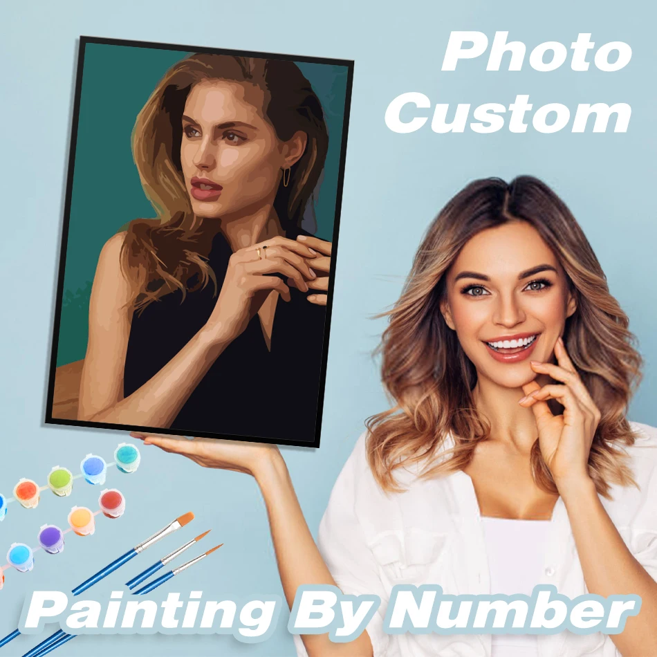 

24/36 Color Photo Custom Paint By Numbers Your Own Personalized Photo Diy Picture Canvas Portrait Family Photo Diy Gift