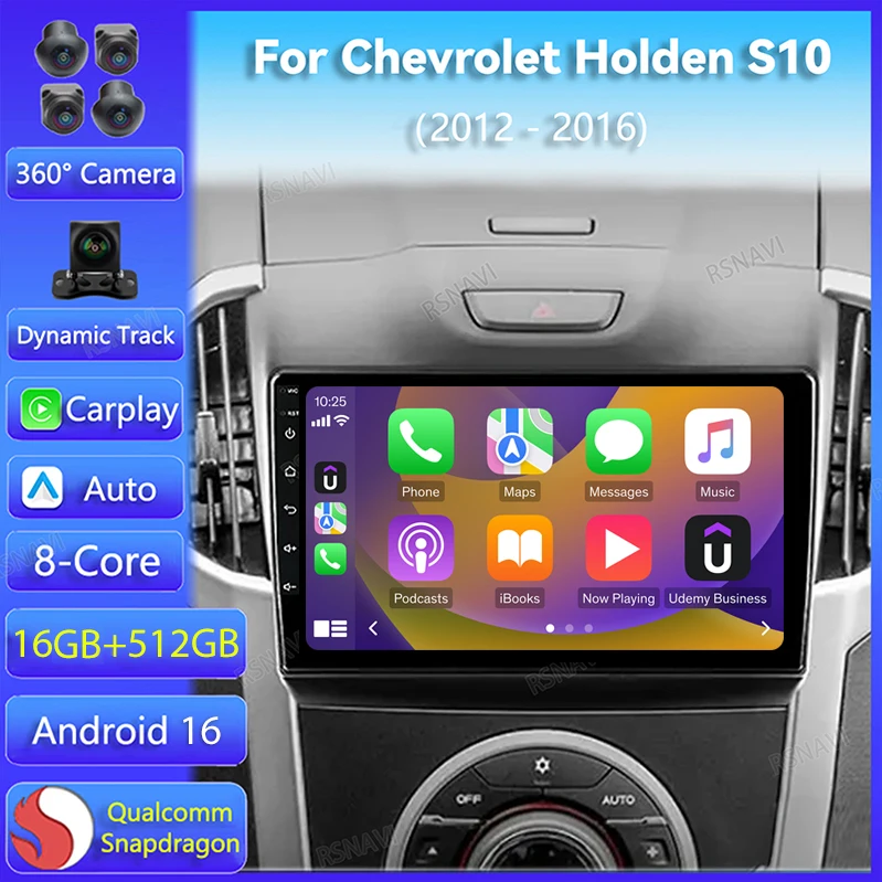 

Android 16 Carplay Car Radio For Chevrolet Holden S10 2012 - 2016 Navigation GPS Multimedia Player Stereo Auto 360 Camera BT DSP
