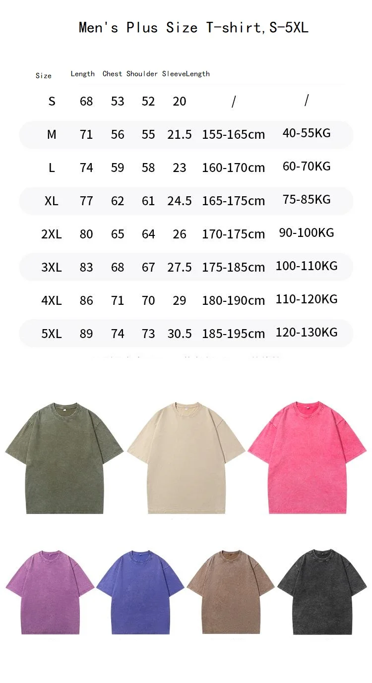 Neue S-5XL 230G Baumwoll-T-Shirts in Amerikanischer Übergröße für Herren, Sommer-Vintage-Kleidung, Gewaschene T-Shirts, Lässige Kurzarm-Basic-Oberteile für Männer – Detail 1