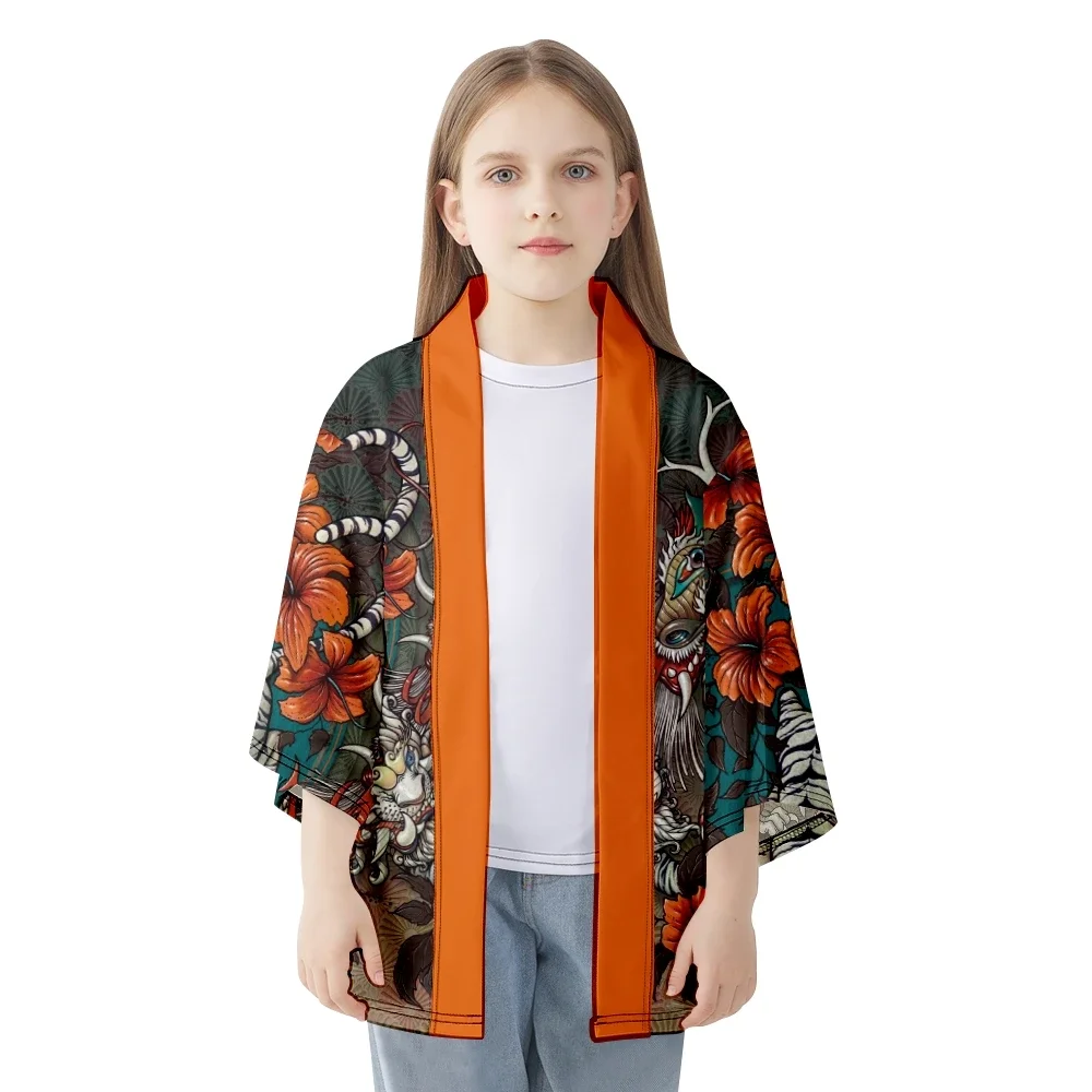 Kimono de Cosplay con estampado de Anime japonés para mujer, cárdigan Yukata, camisa tradicional, ropa asiática Haori, moda de verano