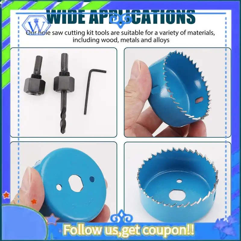 

Простой в использовании, 11 шт./компл., набор для резки кольцевой пилы, 19-64 мм, сплавы по дереву, металлу, круглые, с футляром, деревообрабатывающий открывалка для отверстий