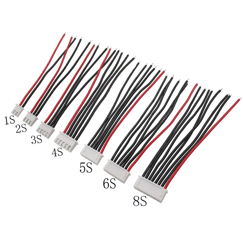 10pcs/lot 1S/2S/3S/4S/5S/6S/8S Lipo Battery Balance Charger Cable IMAX B6 Connector Plug Wire Balanced Charging Line Wholesale