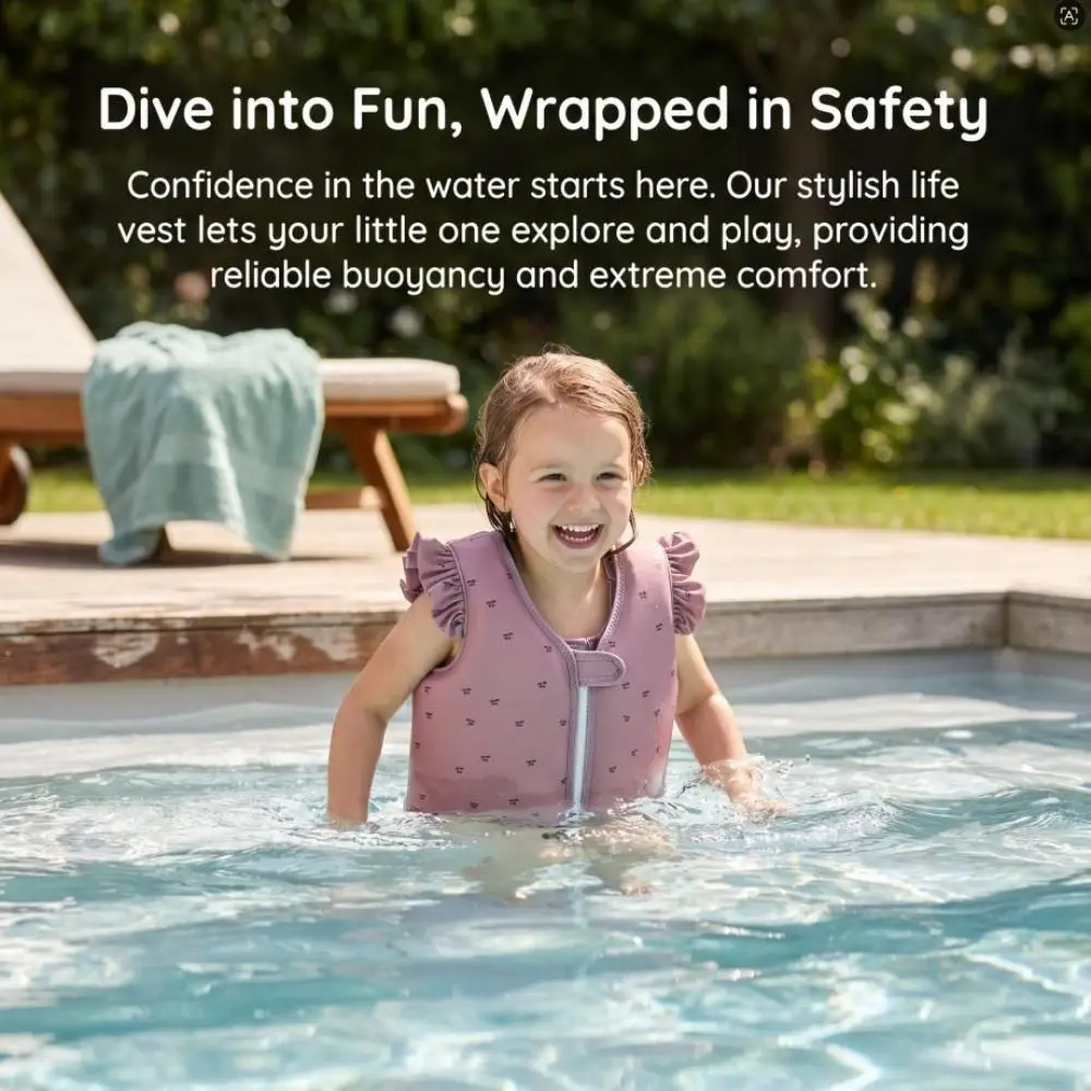 Nicht abfallende Kinder-Schwimmweste, verstellbare, stabile Baby-Schwimmweste, Cartoon Anti-Rollover, aufblasungsfreie Schwimmweste – Detail 8