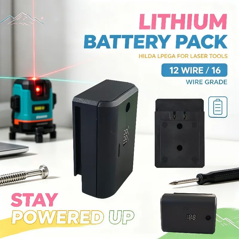 Rechargeable Lithium Battery For Hilda lpega 3D 4D Laser Level 12 Wire 16 Wire Laser Grade Replacement Battery