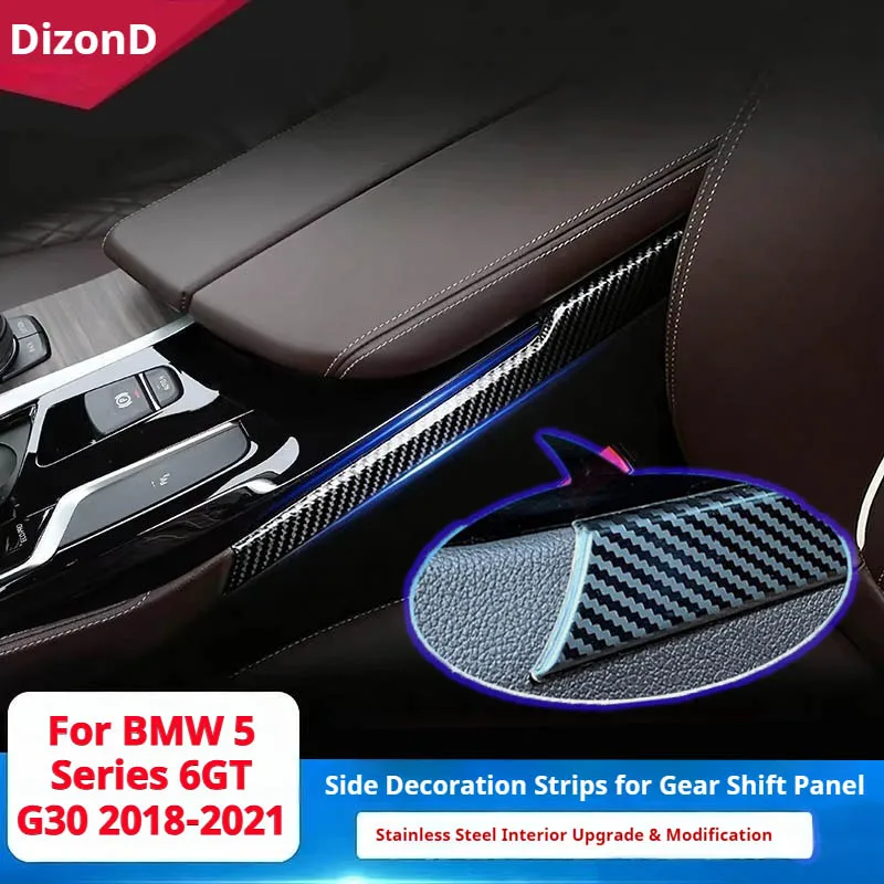 

For BMW 5 Series 6 Series GT from 2018-2023 G30 G32 Carbon fiber textured central control gear rack decorative strip Accessories