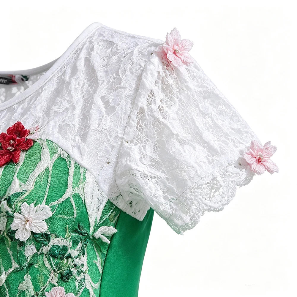 Prinzessinnen-Kostüm Elsa-Kleid Grüne Kleider für Mädchen Überraschungs-Geburtstagsparty Halloween-Kostüm Kinder-Cosplay Schneekönigin – Detail 5