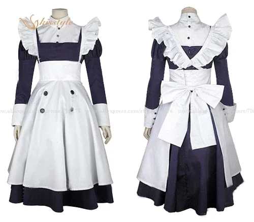 

Kisstyle Fashion Black Butler Mey Rin Uniform Clothing Cosplay Costume Apron Dress, Any Size