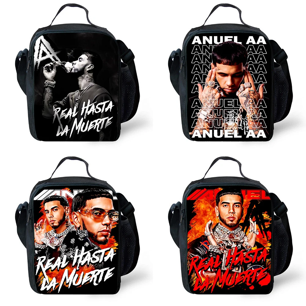

Anuel AA Customize Lunch bags for Child,Cartoon School Picnic Bags for Girls Boys,Large Capacity Kids Cooler Bags for 4-10 years