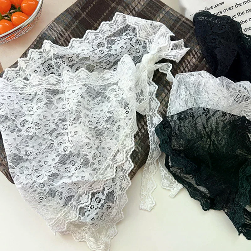 Triangle Short Skirt Half Skirt Butt Curtain Skirt Lace Trim Small Apron Soft Lace Stacked Ins Style Korean Spring Headscarf
