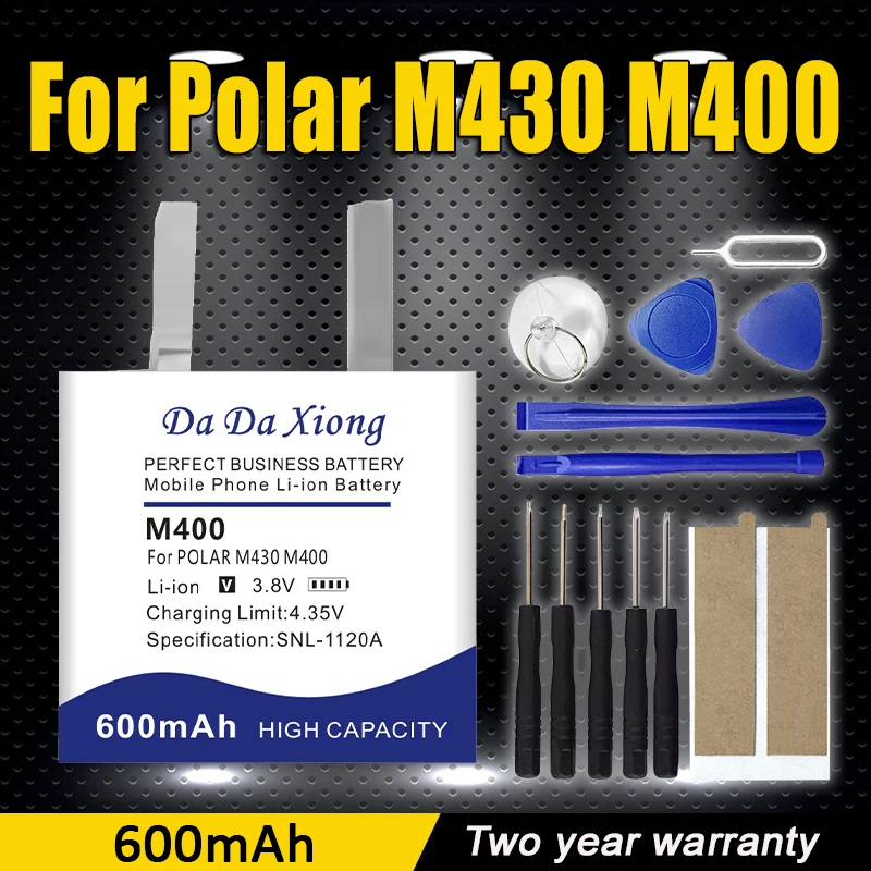 Batería nueva de alta capacidad de 600mAh para reloj deportivo POLAR M430 M400 GPS + Kit de herramientas