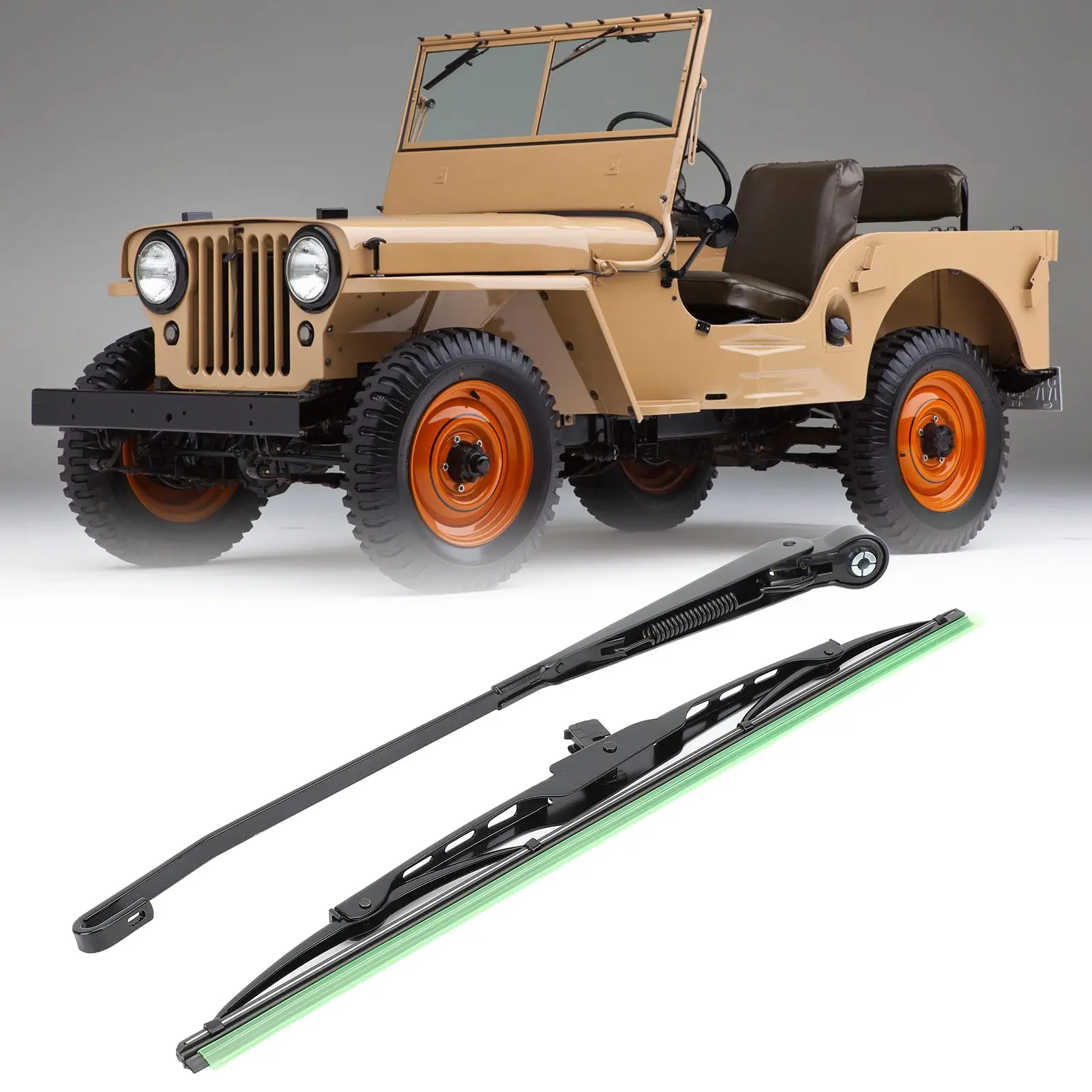 Windscreen Wiper 105° Wiper Arm with Blade 0390506510 Long Shaft Windshield Wiper Arm for Willys Tractor Fishing Boat ATV UTV