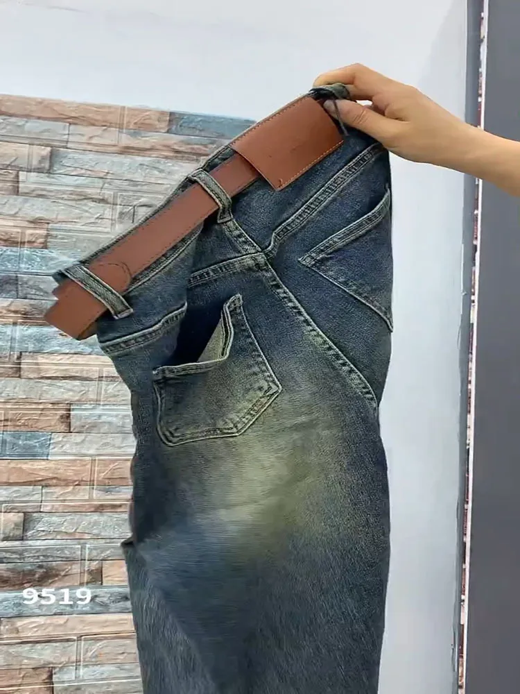 Imagem -06 - Jeans Reto de Cintura Alta para Senhoras Ajuste Solto Calça Jeans Haren Stretch Jeans até o Tornozelo Novidade para Primavera e Outono 2023