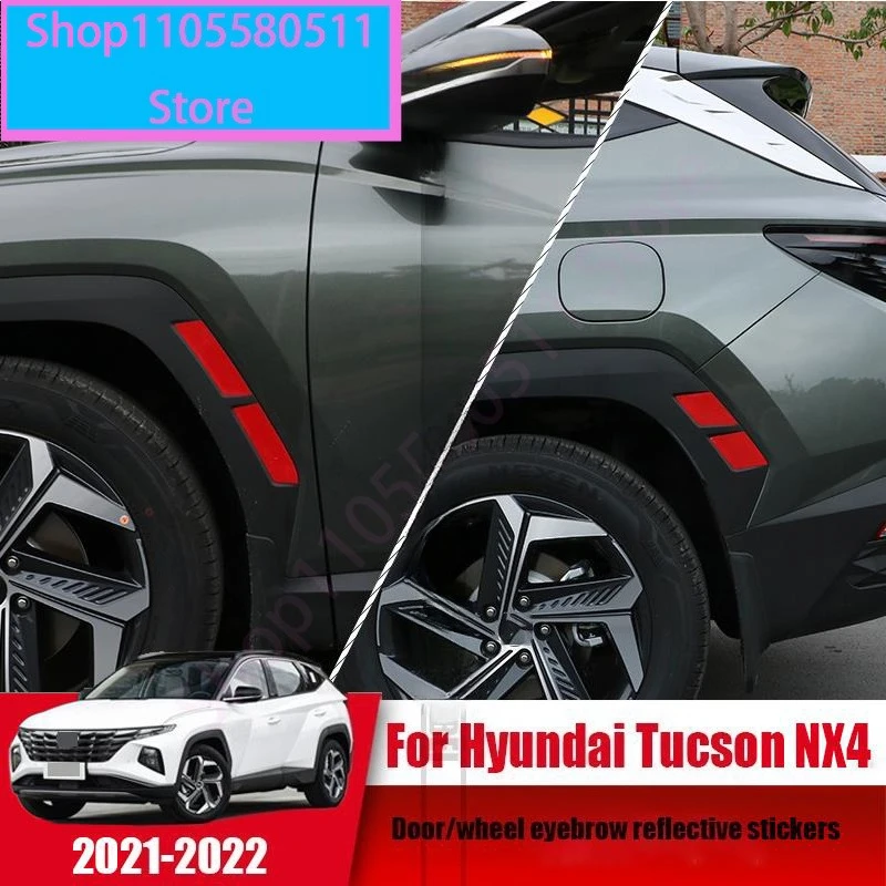 Suitable for retrofitting Tucson NX4wheel eyebrow reflective stickers door opening warning stickers luminous decorative strips