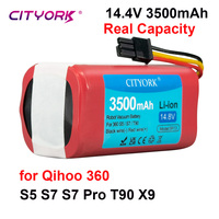 CITYORK Real Capacity 14.8V 3500mAh Robot Vacuum Cleaner Battery For Qihoo 360 S5 S7 T90 X9 Vacuum Cleaner Replacement Battery