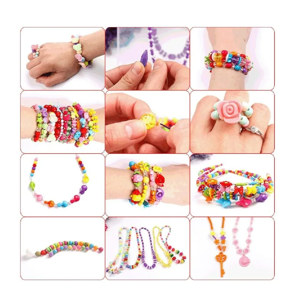 4774pcs Colorful Beads Bracelet Making Kit Multiple Shapes Acrylic Beads DIY Beads Kit Beads Jewelry Making Kit