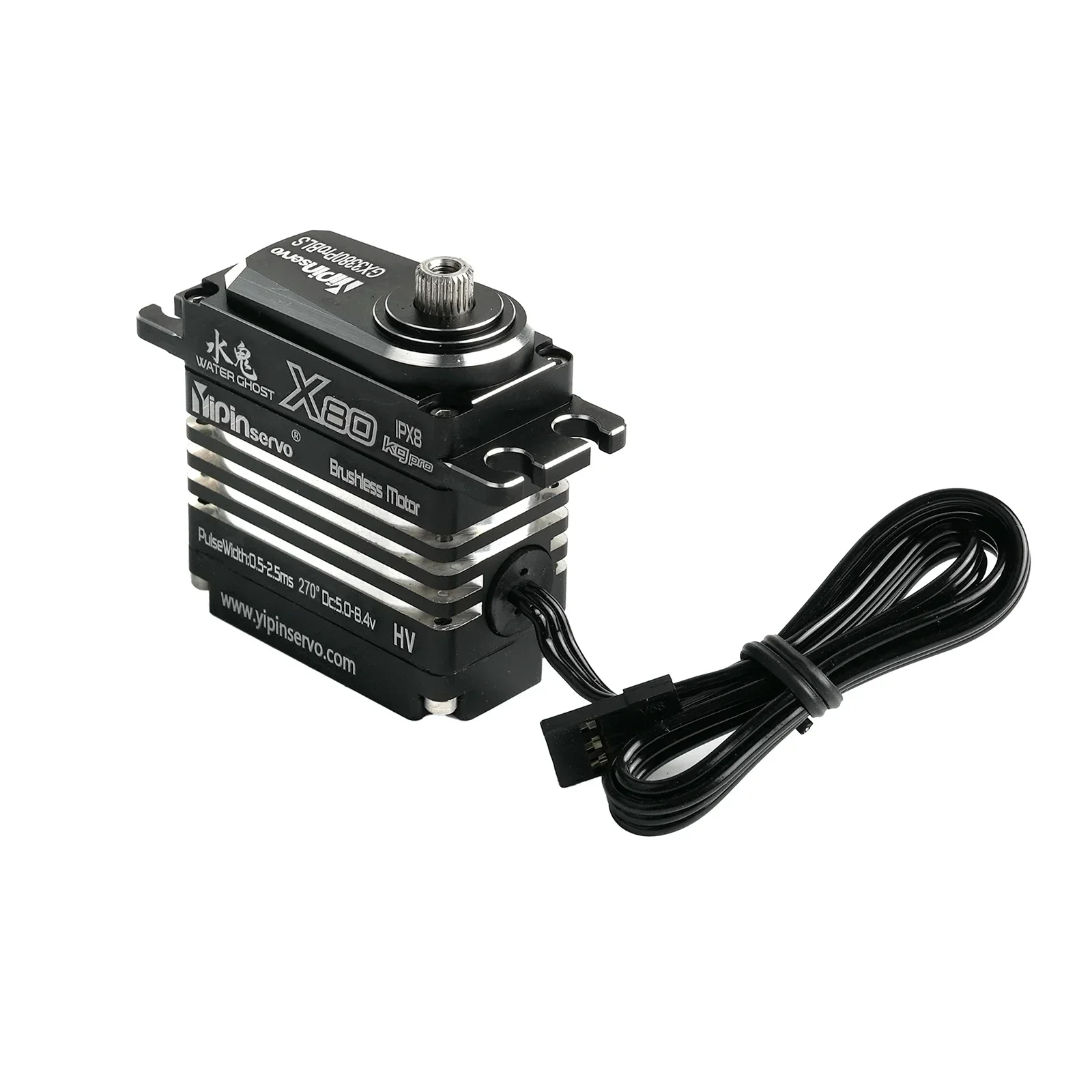 Serwo cyfrowe X80 o wysokim momencie obrotowym, udźwigu 80 kg, wodoodporne IPX8 i z silnikiem bezszczotkowym do samochodów RC i robotów.