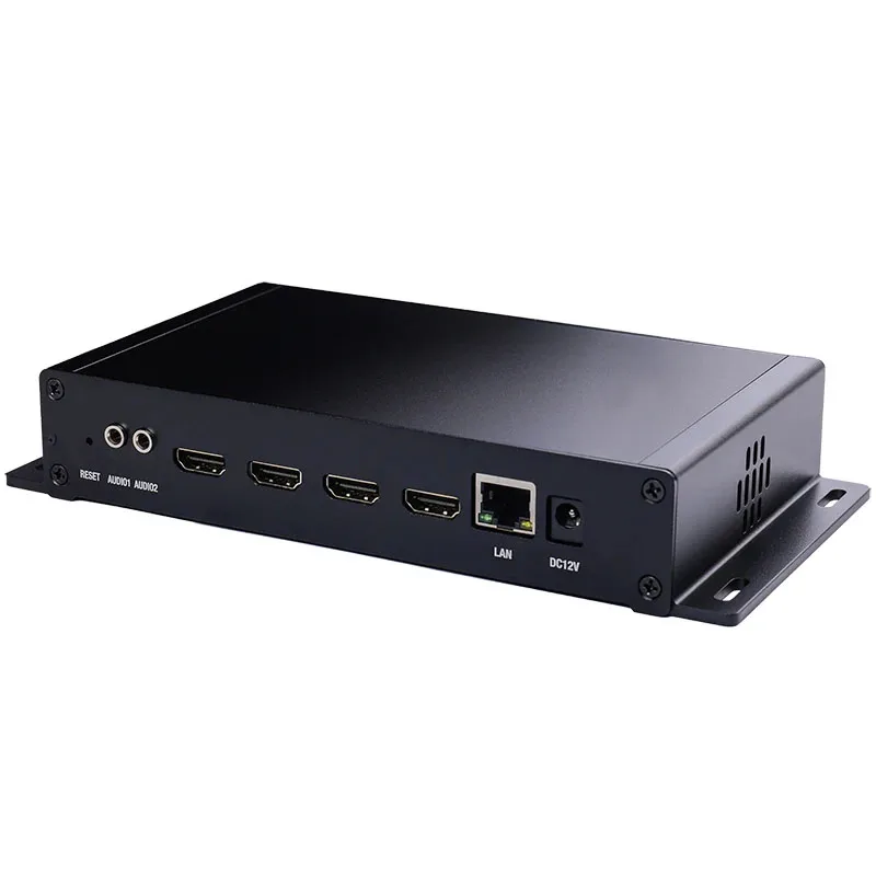 جهاز تشفير 2 قناة HDMI 4K أو 4 قنوات 1080P h 264 بث ألعاب حي onvif SRT HLS UDP RTMPs facebook youtube iptv