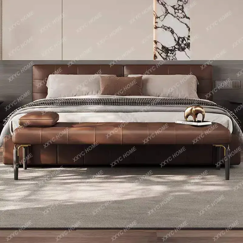 

minimalist light luxury bedside stool bedroom leather high-end bedside bench sofa stool