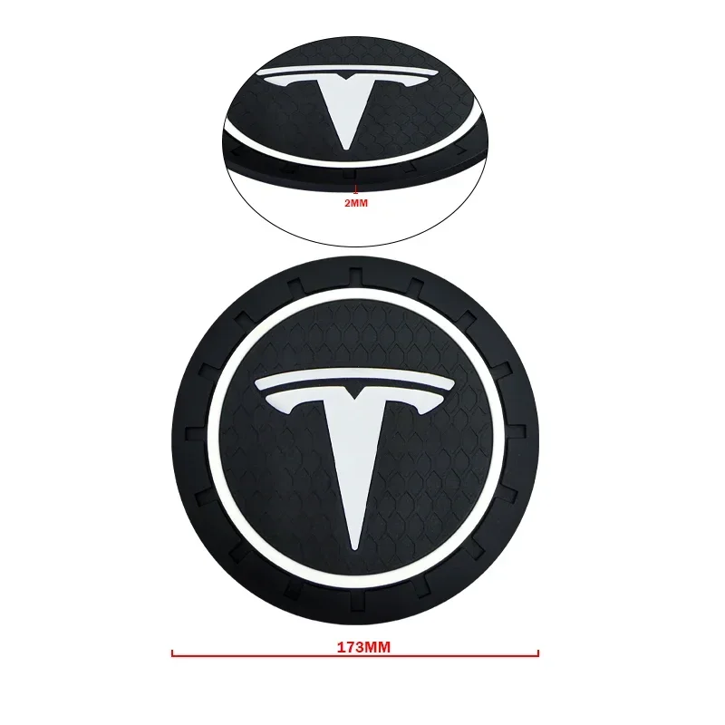 Car Anti Slip Coaster Water Cup Slot Non-Slip Cushion For Tesla Model 3 Model X S 2016-2023 Model Y Decals TM3 TMX Accessories