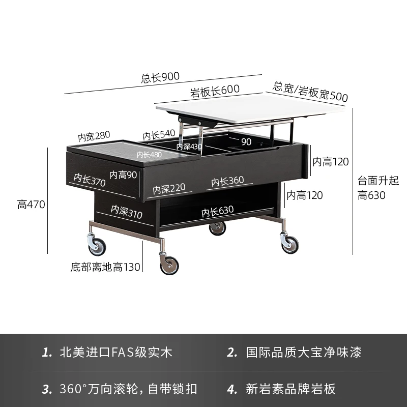 

Настольный подъемный передвижной диван, журнальный столик, средневековый чайный столик из цельного дерева Bauhaus, светильник, роскошный высокий смысл