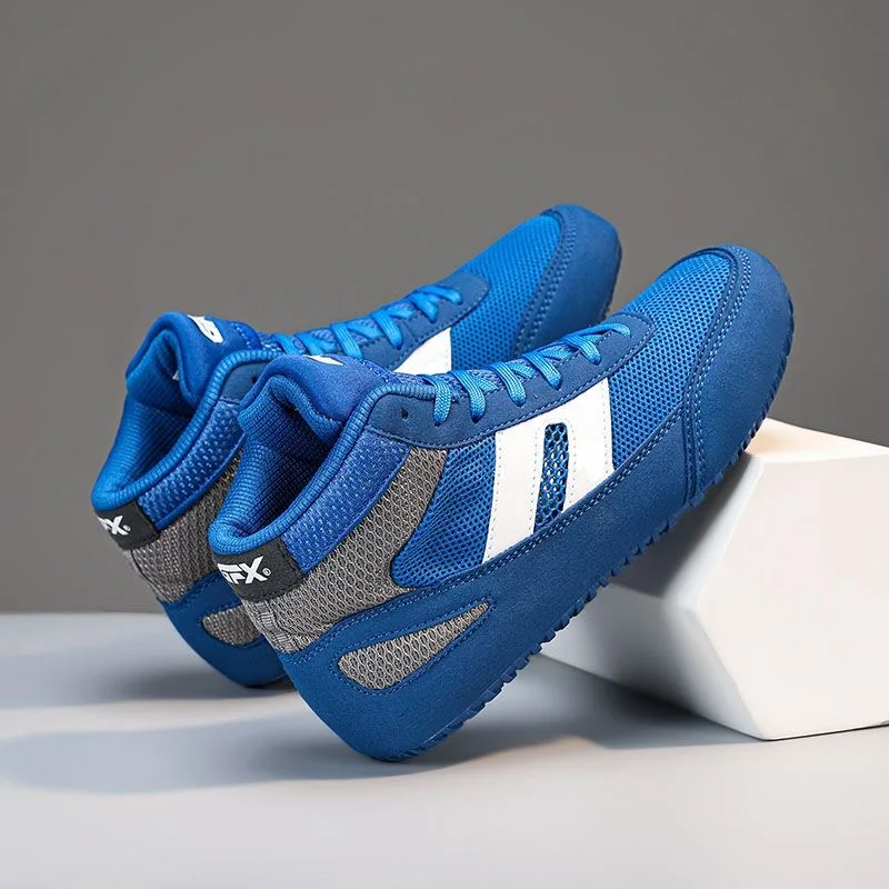 

2025 Новые борцовские ботинки для мужчин и женщин, красные, синие боксерские туфли для пар, дышащая домашняя спортивная обувь, дизайнерские боевые ботинки
