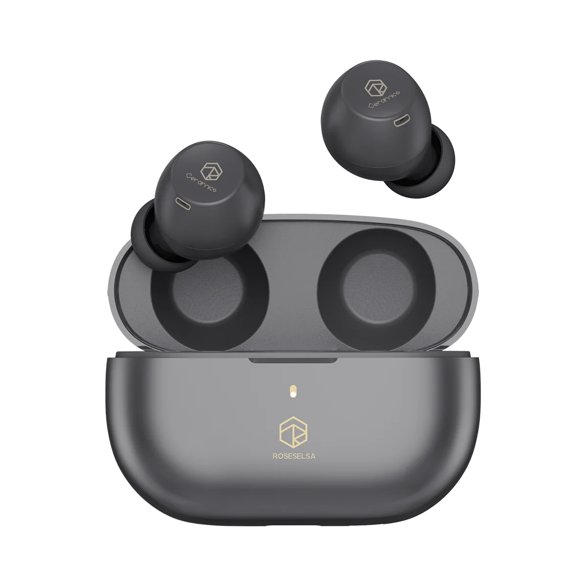 ROSESELSA CERAMICS X True Wireless Stereo Earbuds, ANC Headphones 4 HD Mics, IP54, Anti-Wind Earphones, LDAC, 40H Game Mode
