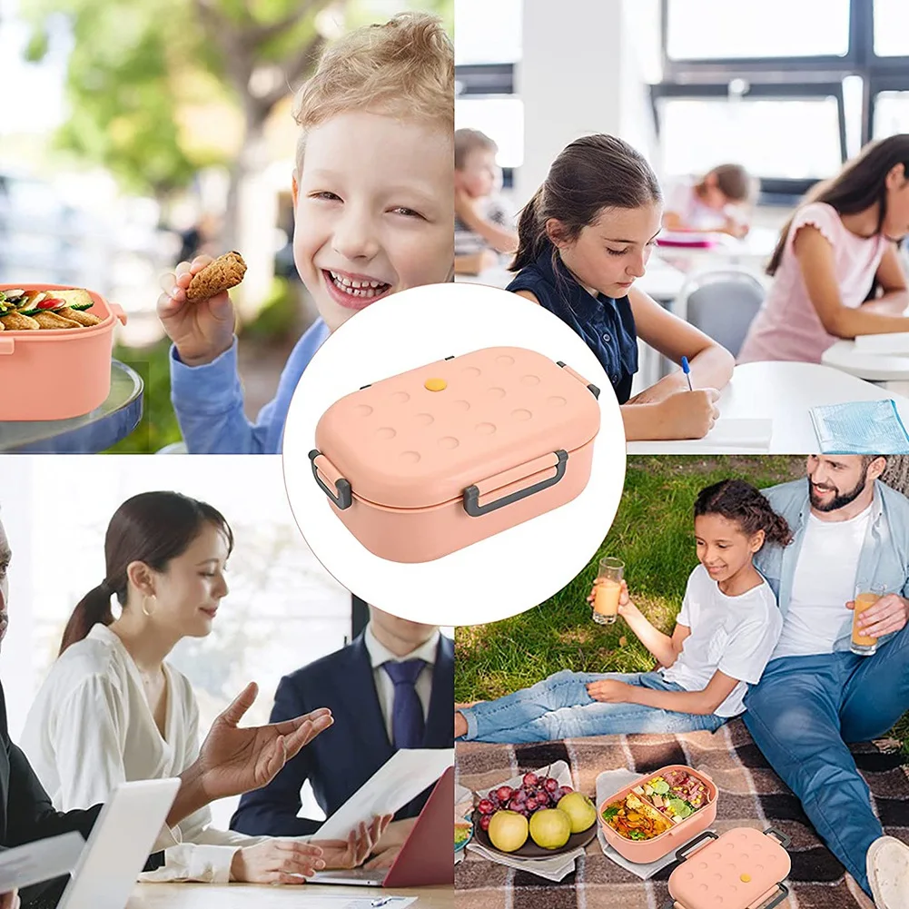 B69C Bento-Box für Erwachsene und Kinder, 1000 ml Lunchbox für Kinder, auslaufsicher, spülmaschinenfest, mit 2 Fächern