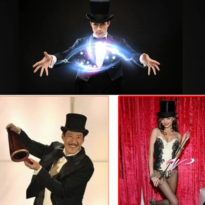 Retro Top Hat Magician Costume Cosplay Halloween Props Party Supplies Steampunk Circus Ringmaste Role for Play Men Women