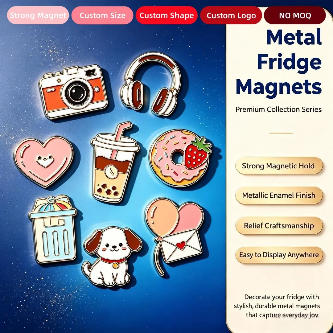 Wholesale Custom Style Metal Fridge Magnet Manufacturer Wholesale Personalized Embossed Zinc Alloy Customized Durable Magnets