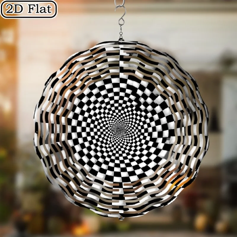 CIFBUY Black White Swirl Aluminum Wall Art Waterproof Durable Home Decor Indoor Outdoor Patio Porch Balcony Garden Yard Ornament