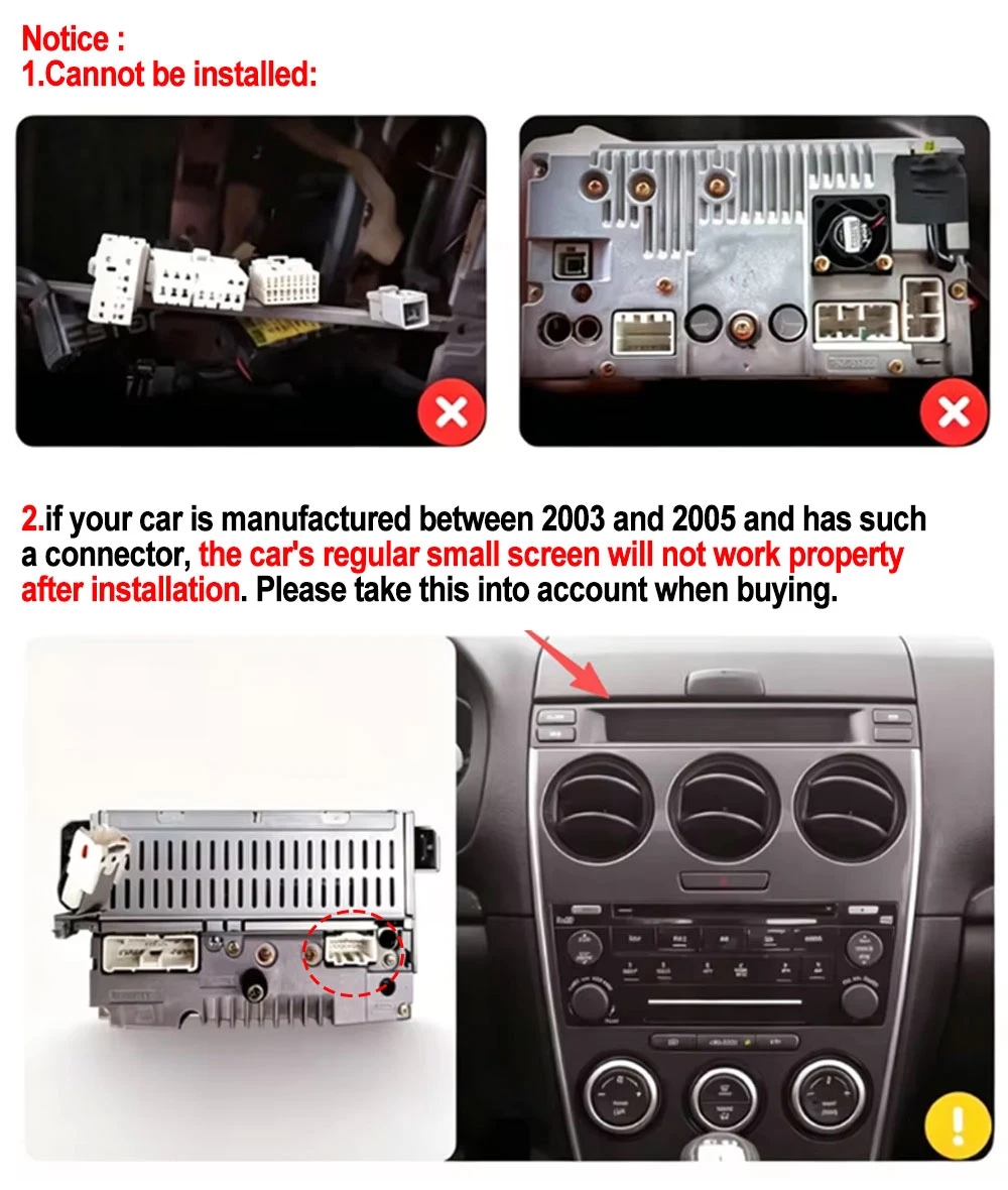 Android 14 Car Radio For Mazda 6 2002-2008 9inch Carplay Auto GPS Navigation 8Core Multimedia Player Intelligent Stereo 4G WiFi