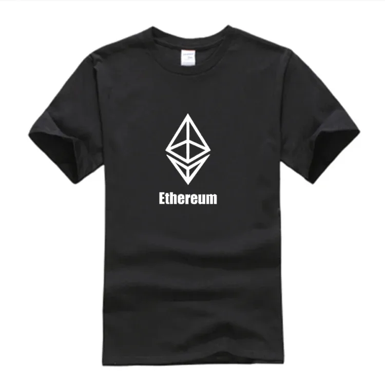 100%cotton Men's T Shirt BitCoin Ethereum Clothing EOS BTC ETH Print Short Sleeve Loose Fashion Casual Men Tee Summer Tops