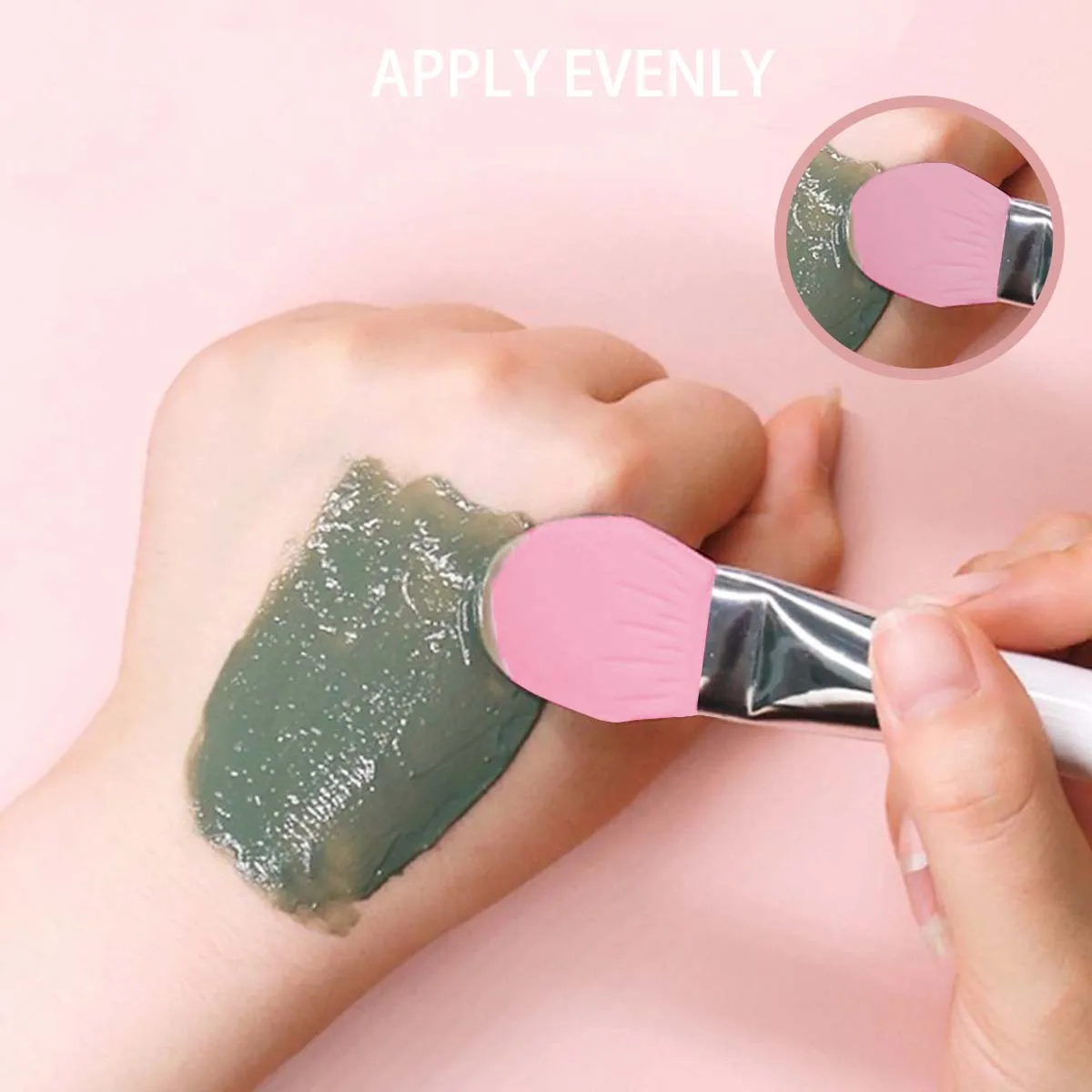 Cepillo de máscara de silicona de doble punta de cerdas suaves, herramienta de enmascaramiento de barro de belleza para aplicación facial de doble propósito