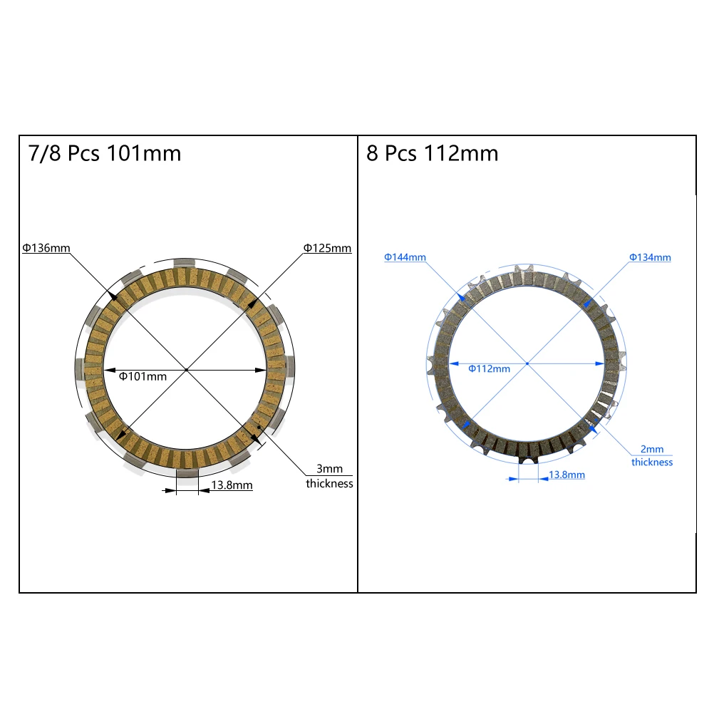 Motorcycle 101mm/112mm Clutch Friction Plates Iron or Fibrous Paper Composite Disc Kit For KTM 250EXC HUSQVARNA TE TX300 GASGAS