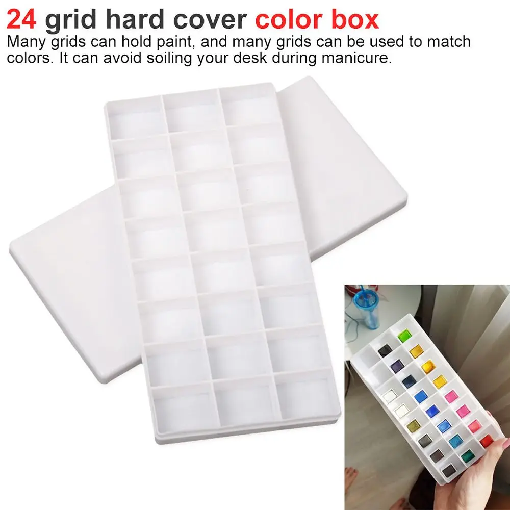 

Plastic 24 Grids Acrylic Painting School Student Kid Art Watercolor Grid Painting Supplies Drawing Color Palette