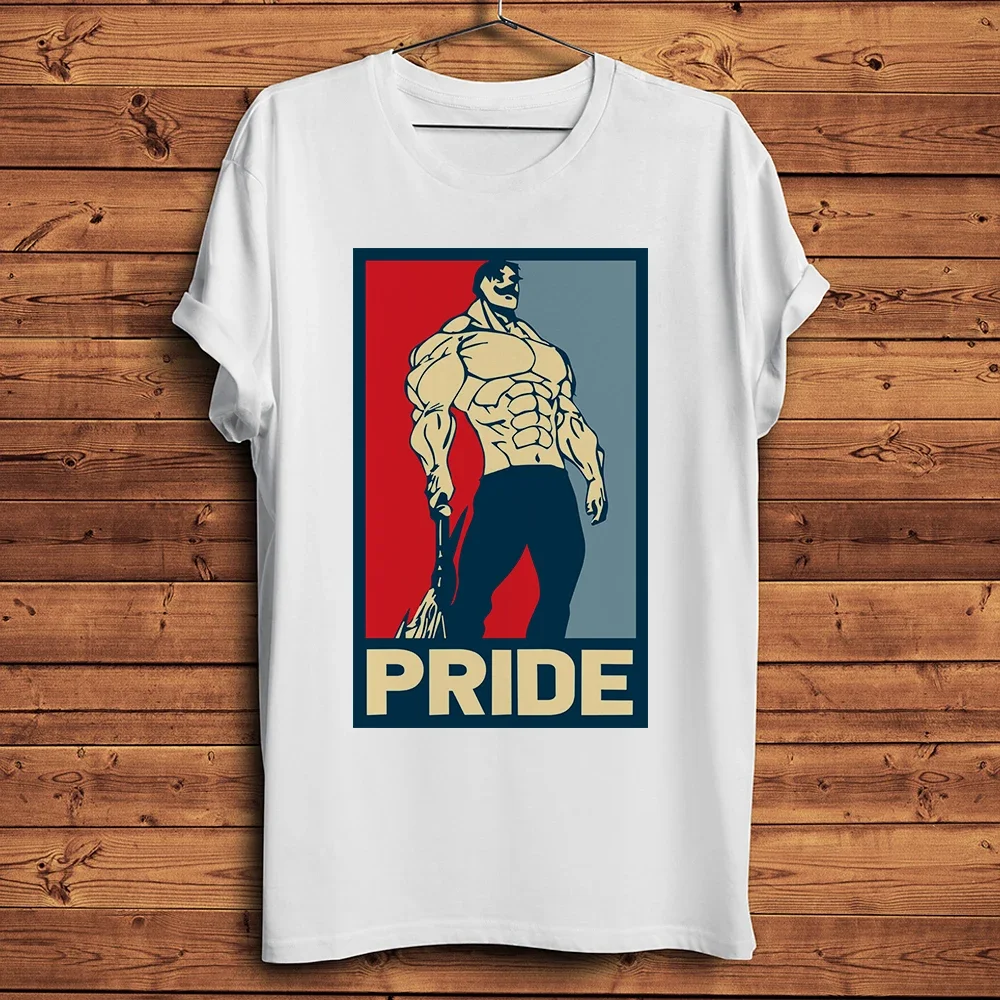 heavyweight Seven Deadly Sins Pride Escanor funny anime men summer new white casual short sleeve unisex cool manga streetwear