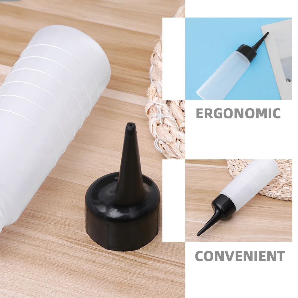 4 قطعة زجاجة ضغط طرف بزاوية لصبغة شعر إعادة الملء زجاجة قضيب شفافة صالون خلط موزع الشعر متعدد التخزين #6