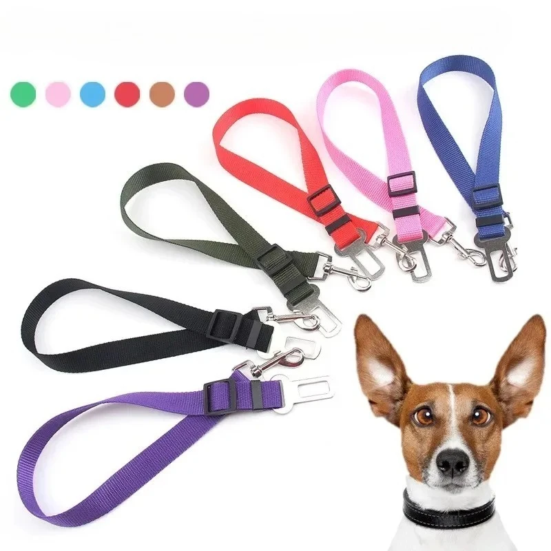 Dog Seat Belt For Car Adjustable Nylon Pet Seatbelt for Dogs in Car Dog Car Leash Seat Belt Cats and Ferrets Seat Belt Harnesses