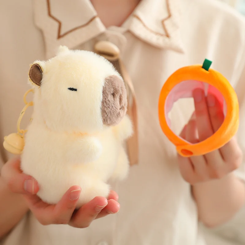 Capybara-auriculares de frutas esponjosas Kawaii con su propia fragancia, muñecas de peluche, bolsa colgante, decoración, juguetes suaves para niños, regalos para niñas, 13cm