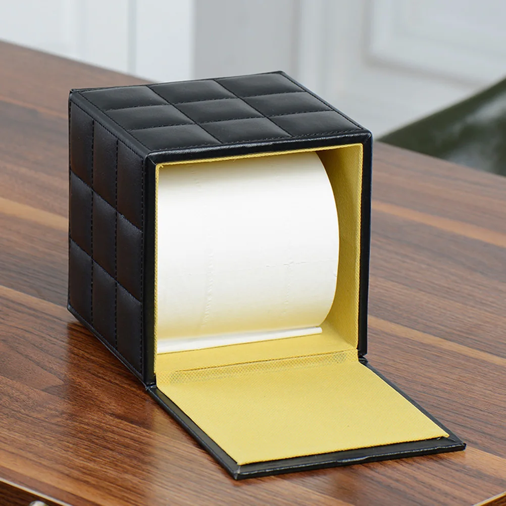 

Sturdy Tissue Box Black Paper Storage Organizer Home Office Hotel Use Eco-Friendly Napkin Container Roll Paper