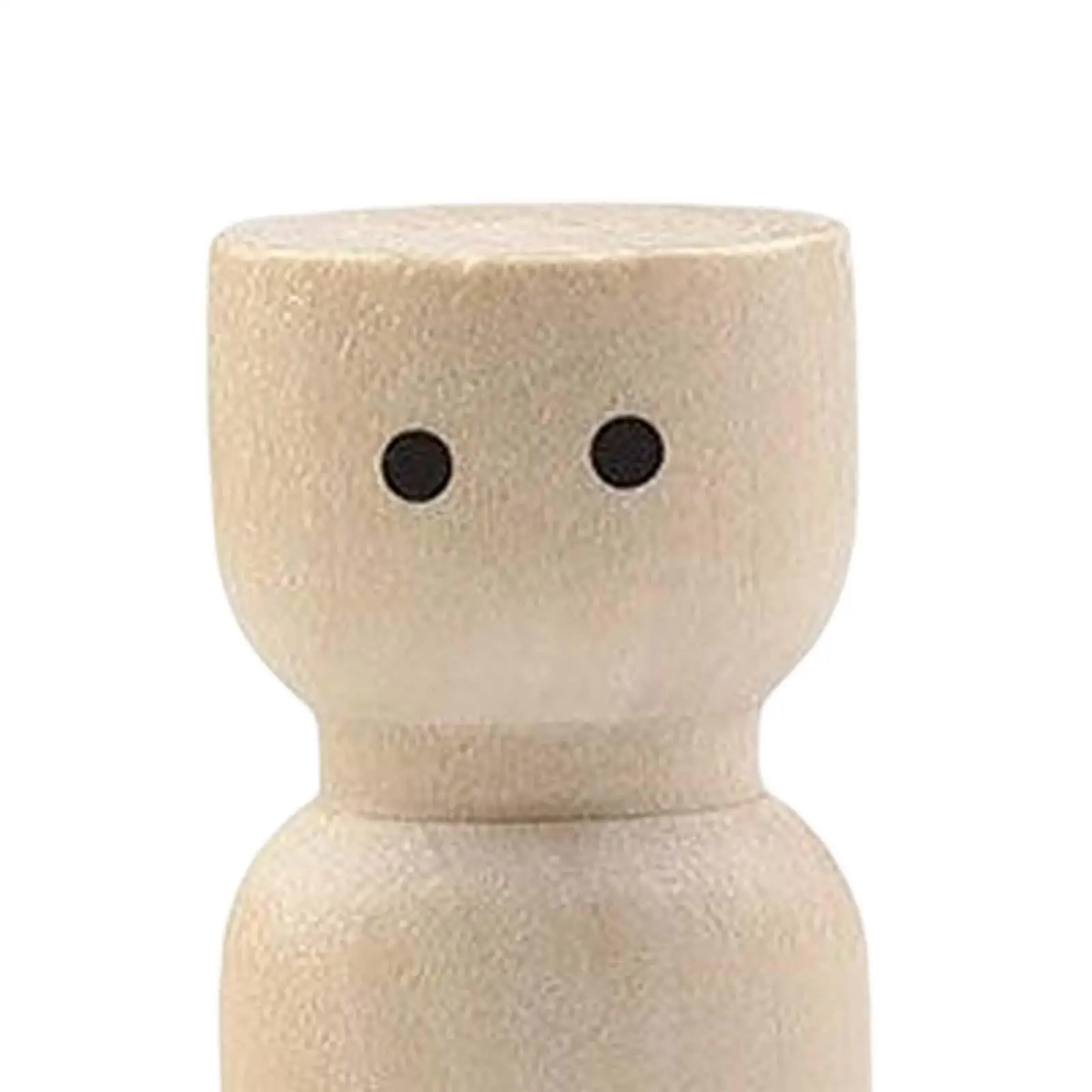 Bambola con pioli in legno naturale, statuetta di pittura fai-da-te per decorazioni domestiche e regali
