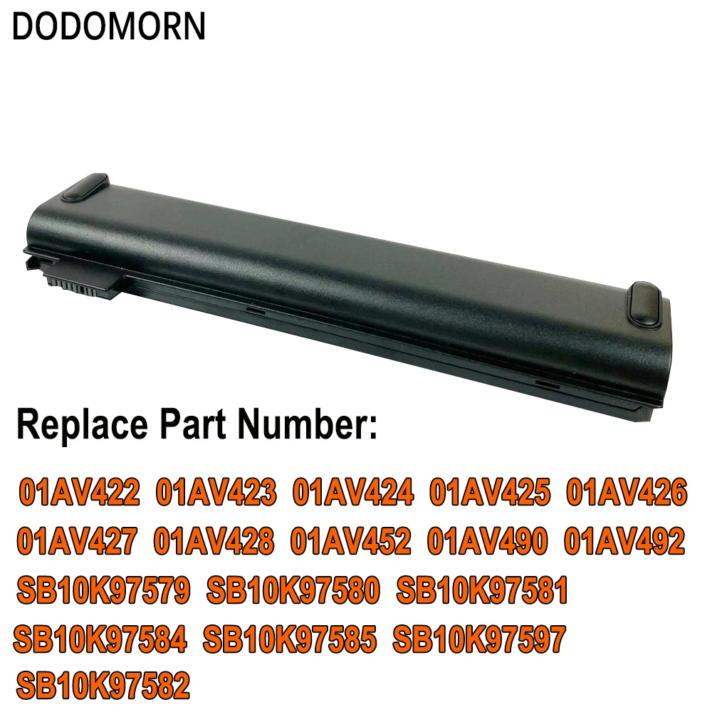 DODOMORN 6600mAh Battery For Lenovo ThinkPad T470 T480 T570 T580 P51S A475 TP25 Laptop 01AV427 01AV428 01AV423 SB10K97580 61++