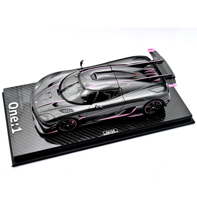 Frontiart 1:18 ONE:1 JC Carbon Fibre Pink Limited to 98 Pieces Simulation Resin Static Car Model Toys Gift