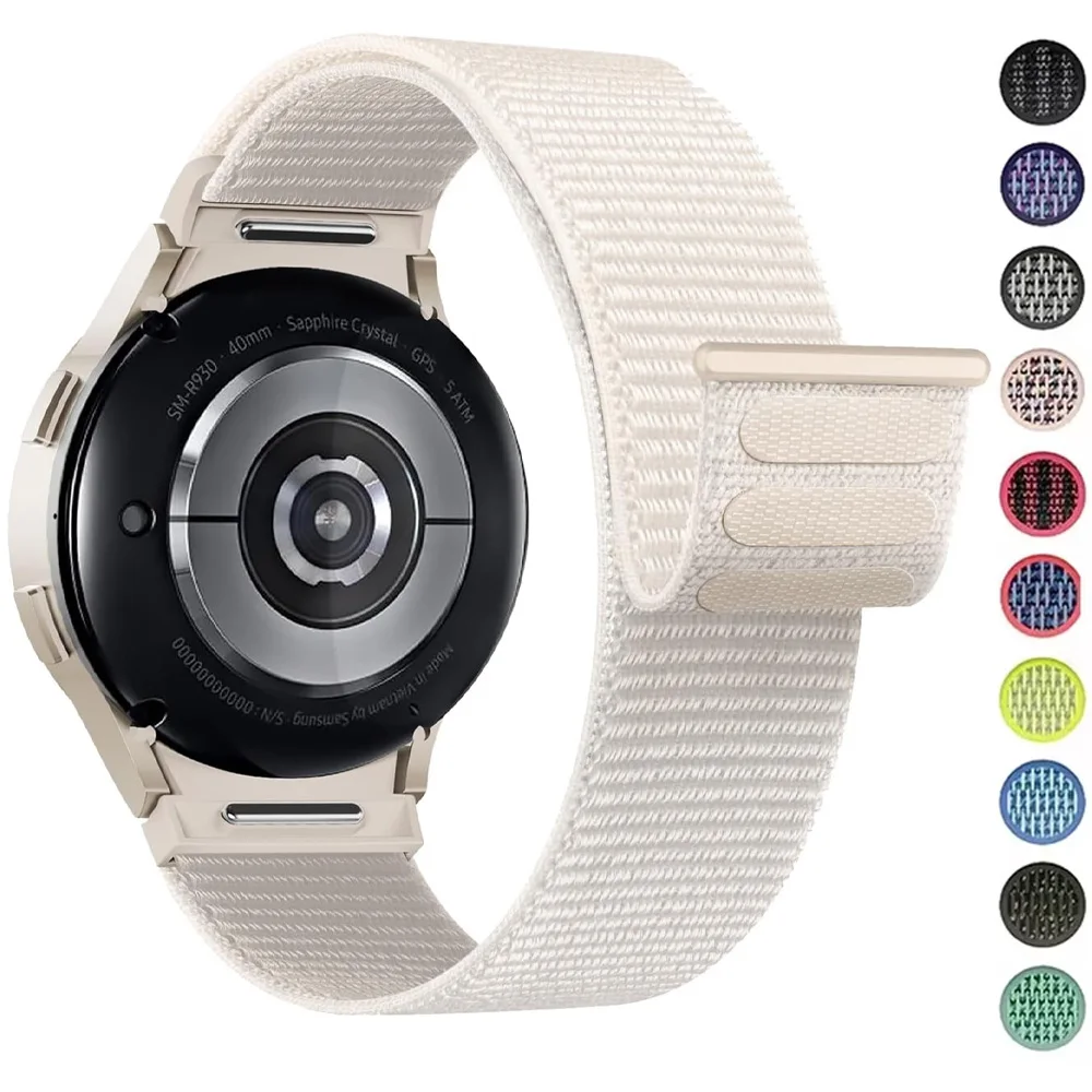 No gaps Band For Samsung Galaxy Watch 7 FE 6 4 Classic 5 pro 44mm 40mm 47mm 43mm Nylon Loop bracelet correa Galaxy Watch 7 Strap