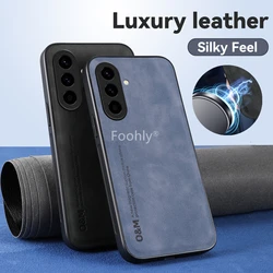 삼성 갤럭시 A56 A36 A26 A24 A34 A54 M35 5G 보호 커버 충격 방지 쉘 Coque Funda Capa 용 자기 스웨이드 가죽 케이스