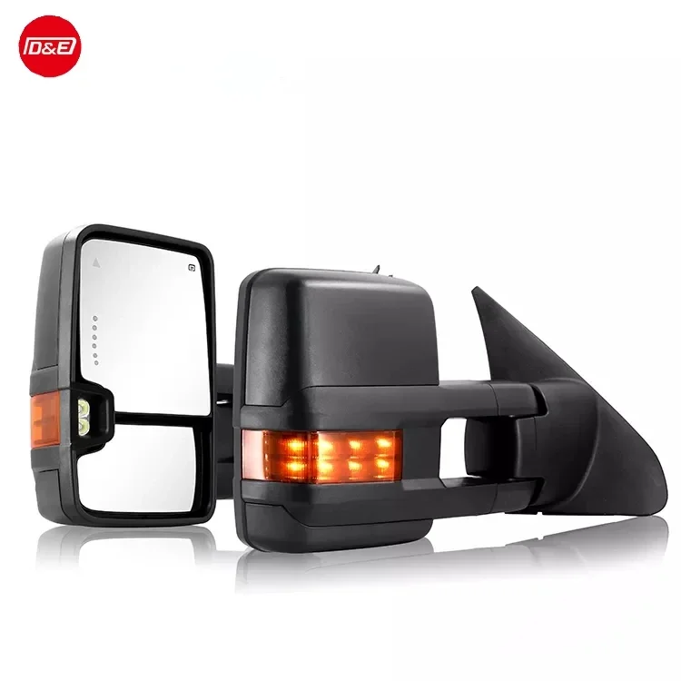 

Раздвижное буксировочное зеркало заднего вида из АБС-пластика для Toyota Tundra 2007-2021, боковое Автомобильное зеркало заднего вида с подогревом для слепых зон